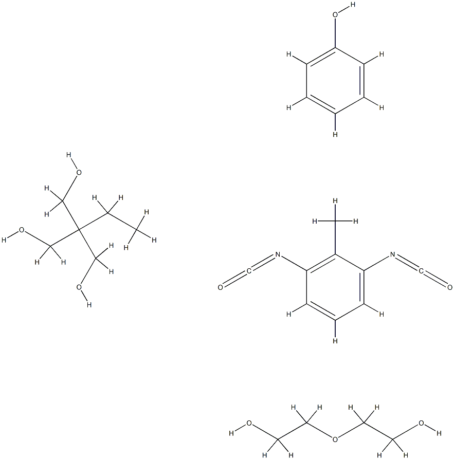 1,3-Propanediol, 2-ethyl-2-(hydroxymethyl)-, polymer with 1,3-diisocyanatomethylbenzene and 2,2'-oxybis[ethanol], phenol-blocked,68610-31-1,结构式