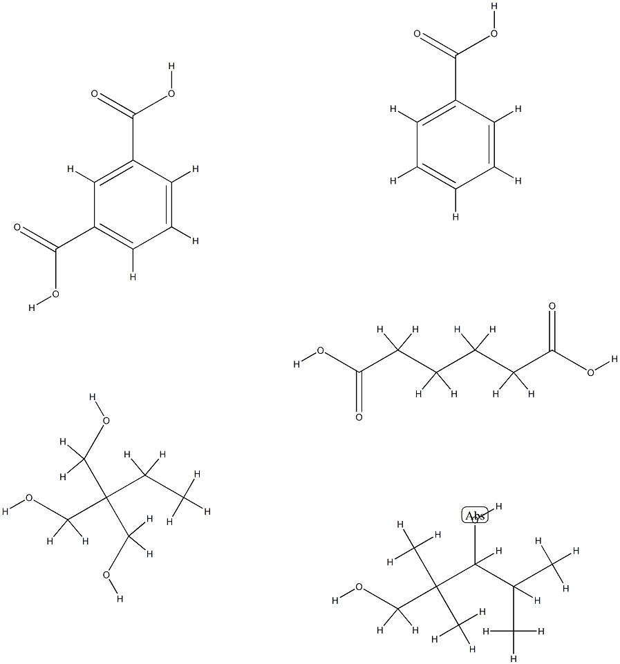 1,3-Benzenedicarboxylic acid, polymer with 2-ethyl-2-(hydroxymethyl)-1,3-propanediol, hexanedioic acid and 2,2,4-trimethyl-1,3-pentanediol, benzoate Struktur