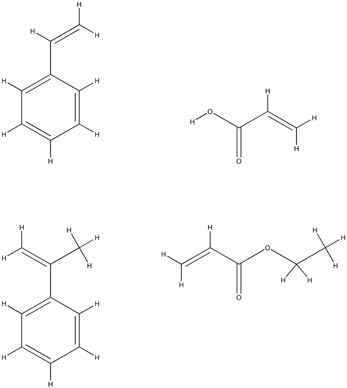 2-Propenoic acid, polymer with ethenylbenzene, ethyl 2-propenoate and (1-methylethenyl)benzene Struktur