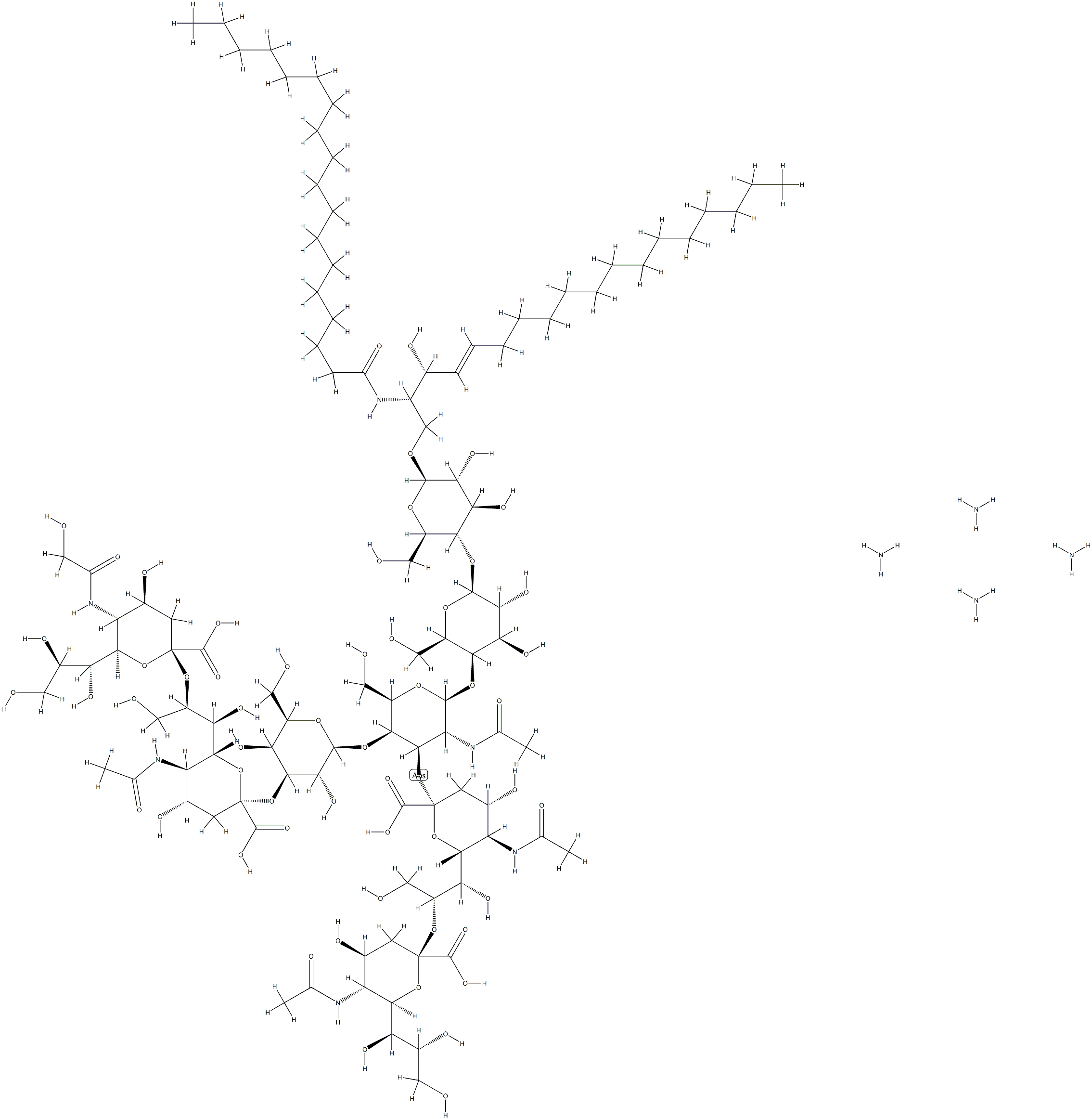 神经节苷脂GQ1B四钠盐, 68652-37-9, 结构式