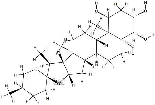 (25R)-5β-Spirostane-1β,3β,4β,5-tetrol Structure