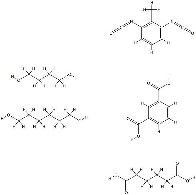 1,3-Benzenedicarboxylic acid, polymer with 1,4-butanediol, 1,3-diisocyanatomethylbenzene, hexanedioic acid and 1,6-hexanediol 1,3-benzenedicarboxylic acid, polymer with 1,4-butanediol, 1,3-diisocyanatometh 化学構造式