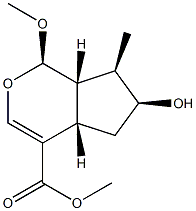 (1R)-1,4aα,5,6,7,7aα-Hexahydro-6α-hydroxy-1α-methoxy-7α-methylcyclopenta[c]pyran-4-carboxylic acid methyl ester Struktur