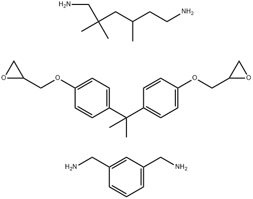 1,3-Benzenedimethanamine, polymer with 2,2-(1-methylethylidene)bis(4,1-phenyleneoxymethylene)bisoxirane and 2,2,4-trimethyl-1,6-hexanediamine Struktur