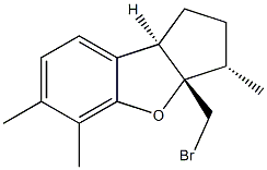 (3S)-3aβ-Bromomethyl-2,3,3a,8b-tetrahydro-3α,6,8bβ-trimethyl-1H-cyclopenta[b]benzofuran Struktur
