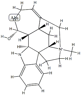 (17R)-19,20-Didehydro-17,18-epoxy-17-hydroxy-4-methylcuran-4-ium Structure