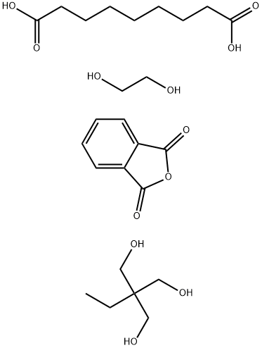 2-エチル-2-(ヒドロキシメチル)プロパン-1,3-ジオール・(エチレングリコール・無水フタル酸重縮合物)・ノナン二酸重縮合物 化学構造式
