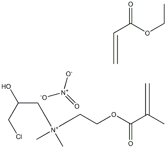 1-Propanaminium, 3-chloro-2-hydroxy-N,N-dimethyl- N-[2-[(2-methyl-1-oxo-2-propenyl)oxy]ethyl ]-, nitrate, polymer with ethyl 2-propenoate Struktur
