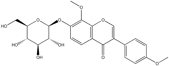 8-O-Methylretusin-7-O-beta-D-glucopyranoside Struktur