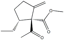 (1R)-1-アセチル-2-メチレン-5β-エチルシクロペンタン-1β-カルボン酸メチル 化学構造式