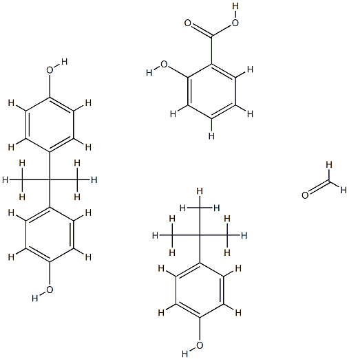 Benzoic acid, 2-hydroxy-, polymer with 4-(1,1-dimethylethyl)phenol, formaldehyde and 4,4'-(1-methylethylidene)bis[phenol] Struktur