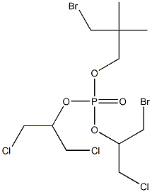 Phosphoric acid 2-bromo-1-(chloromethyl)ethyl=3-bromo-2,2-dimethylpropyl=2-chloro-1-(chloromethyl)ethyl ester Struktur