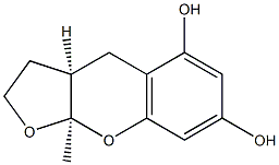 4H-Furo[2,3-b][1]benzopyran-5,7-diol,2,3,3a,9a-tetrahydro-9a-methyl-,(3aR,9aR)-rel-(9CI) Structure