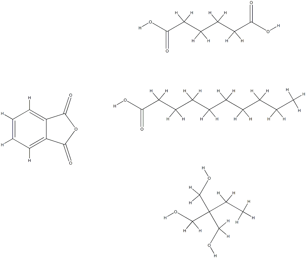 Hexanedioic acid, polymer with 2-ethyl-2-(hydroxymethyl)-1,3-propanediol and 1,3-isobenzofurandione, decanoate,68936-87-8,结构式