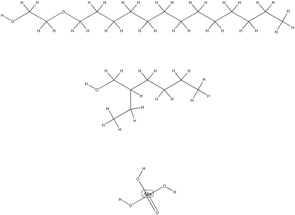 Phosphoric acid, mixed esters with 2-ethyl-1-hexanol and polyethylene glycol monotridecyl ether Structure