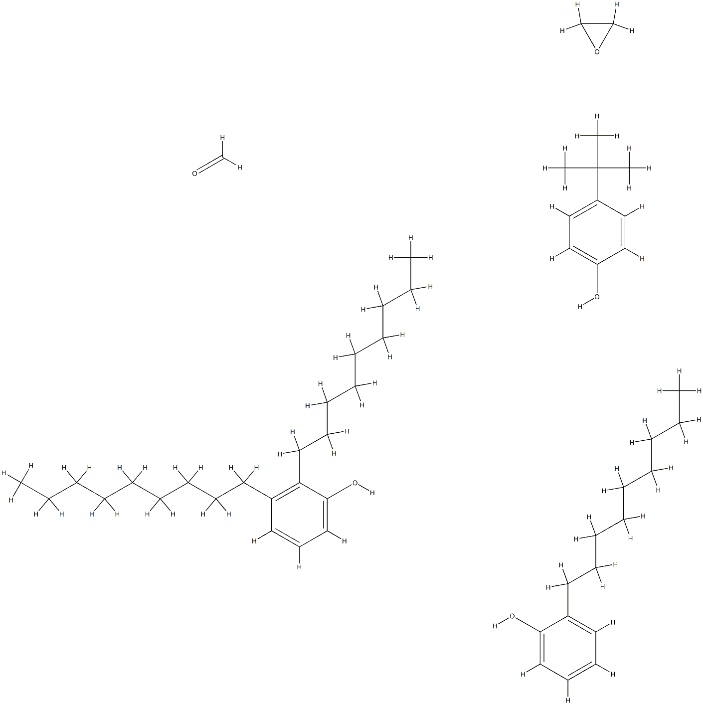 p-tert-Butylphenol, nonylphenol, dinonylphenol, formaldehyde, oxirane polymer Struktur