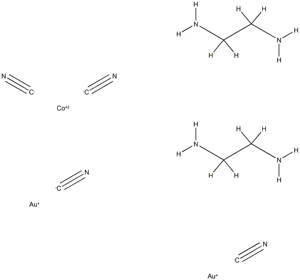 bis(ethylenediamine-N,N')cobalt bis[di(cyano-C)aurate] 结构式