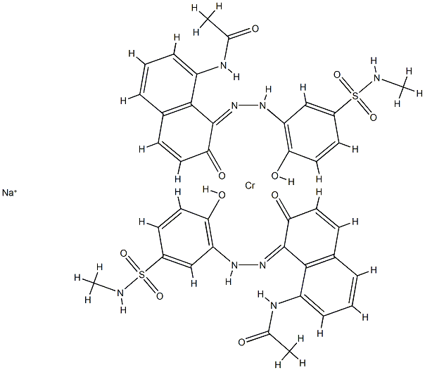 sodium bis[N-[7-hydroxy-8-[[2-hydroxy-5-[(methylamino)sulphonyl]phenyl]azo]-1-naphthyl]acetamidato(2-)]chromate(1-) Structure