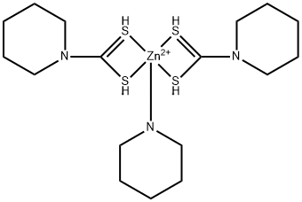 (piperidine)bis(piperidine-1-carbodithioato-S,S')zinc Struktur
