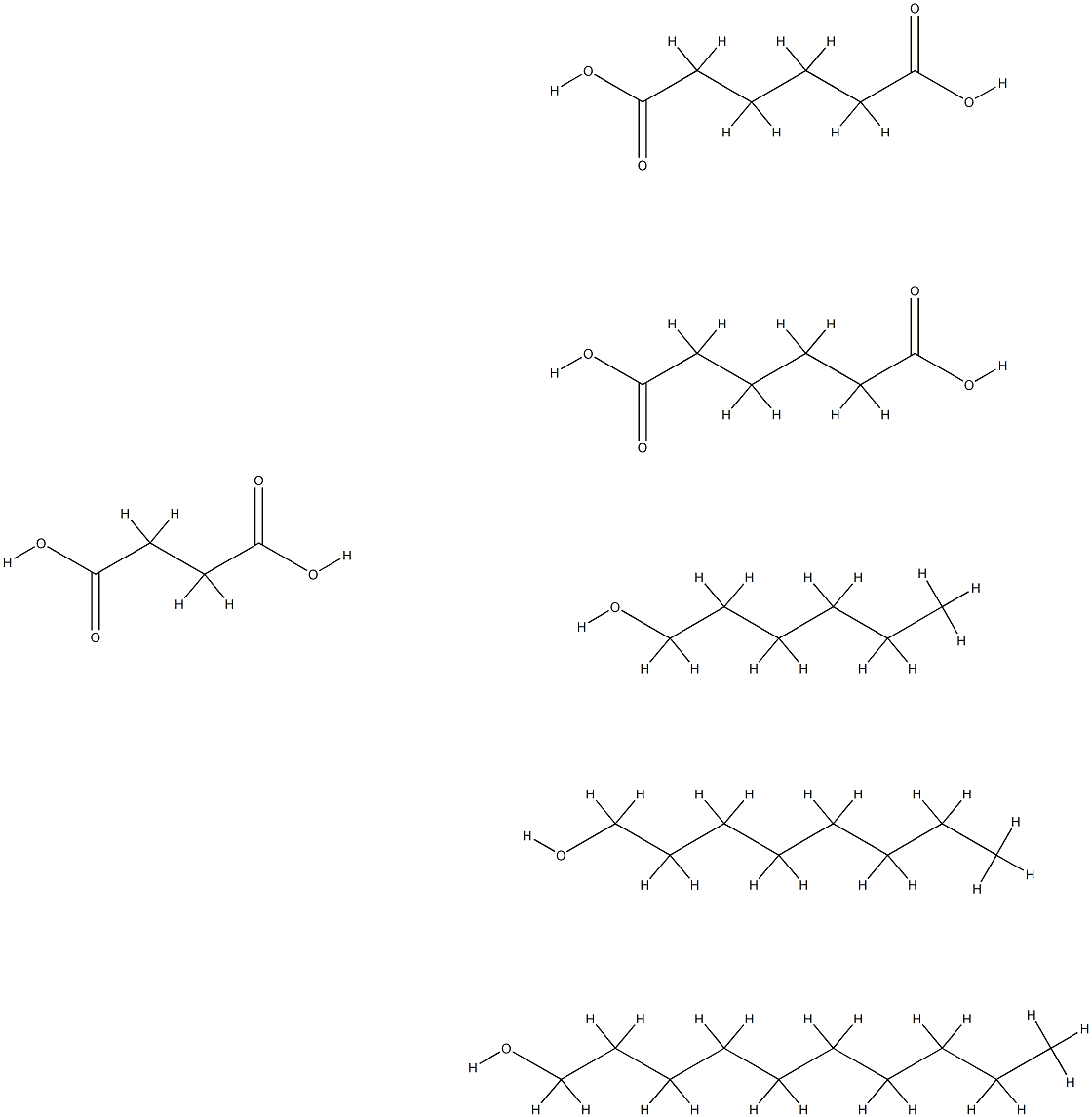 Hexanedioic acid, mixed esters with 1-decanol, glutaric acid, 1-hexanol, 1-octanol and succinic acid Struktur
