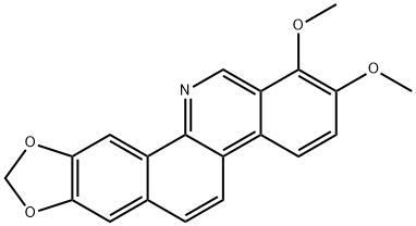 1,2-ジメトキシ-[1,3]ベンゾジオキソロ[5,6-c]フェナントリジン 化学構造式