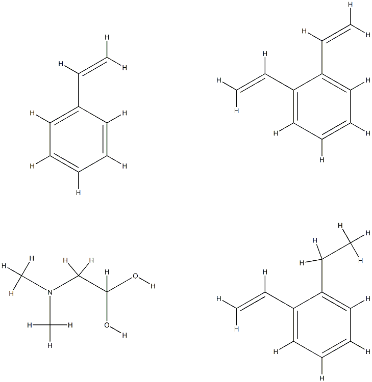 Benzene, diethenyl-, polymer with ethenylbenzene and ethenylethylbenzene, chloromethylated, 2-(dimethylamino)ethanol-quaternized, hydroxide,69011-16-1,结构式