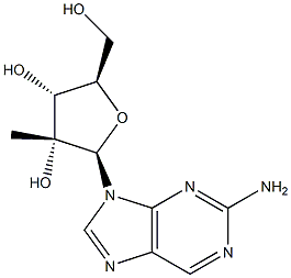 2-AMino-9-(2-C-Methyl-β-D-ribofuranosyl)-9H-purine Struktur