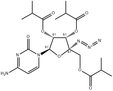4'-C-迭氮基胞嘧啶核苷 2',3',5'-三异丁酸酯,690270-29-2,结构式