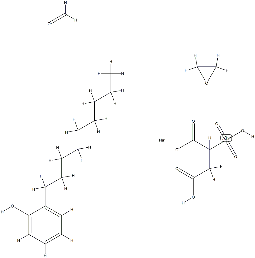 (甲醛、壬基酚、环氧乙烷的聚合物)氢化磺基丁二酸酯单钠盐, 69029-29-4, 结构式