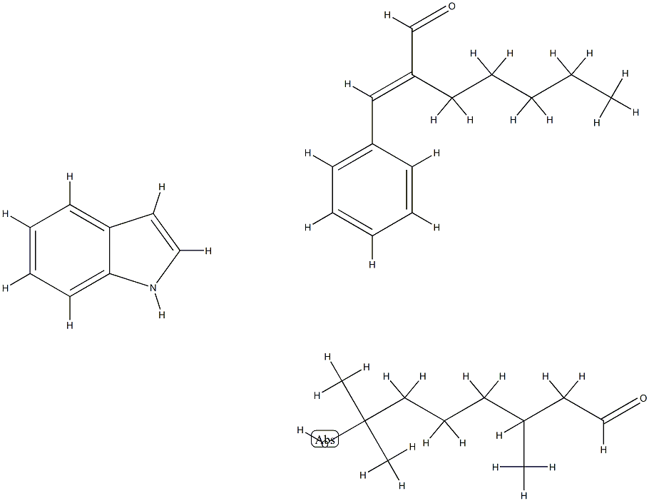 Octanal, 7-hydroxy-3,7-dimethyl-, reaction products with 1H-indole and 2-(phenylmethylene)heptanal Struktur