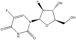 1-(2-脱氧-2-氟-BETA-D-阿拉伯呋喃糖基)-5-氟-2,4(1H,3H)-嘧啶二酮, 69123-95-1, 结构式