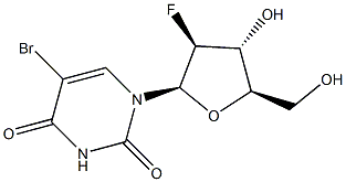 2,4(1H,3H)-Pyrimidinedione, 5-bromo-1-(2-deoxy-2-fluoro-β-D-arabinofuranosyl)- Structure