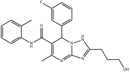 7-(3-fluorophenyl)-2-(3-hydroxypropyl)-5-methyl-N-(2-methylphenyl)-4,7-dihydro[1,2,4]triazolo[1,5-a]pyrimidine-6-carboxamide Structure