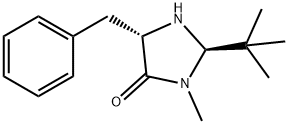 2β-tert-ブチル-3-メチル-5α-ベンジルイミダゾリジン-4-オン 化学構造式