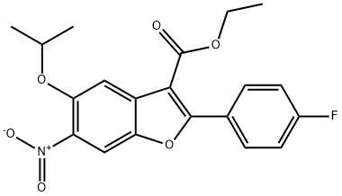 Ethyl 2-(4-fluorophenyl)-5-isopropoxy-6-nitrobenzofuran-3-carboxylate,691857-07-5,结构式