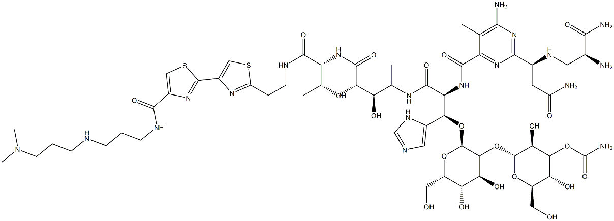 N1-[3-[[3-(ジメチルアミノ)プロピル]アミノ]プロピル]ブレオマイシンアミド 化学構造式