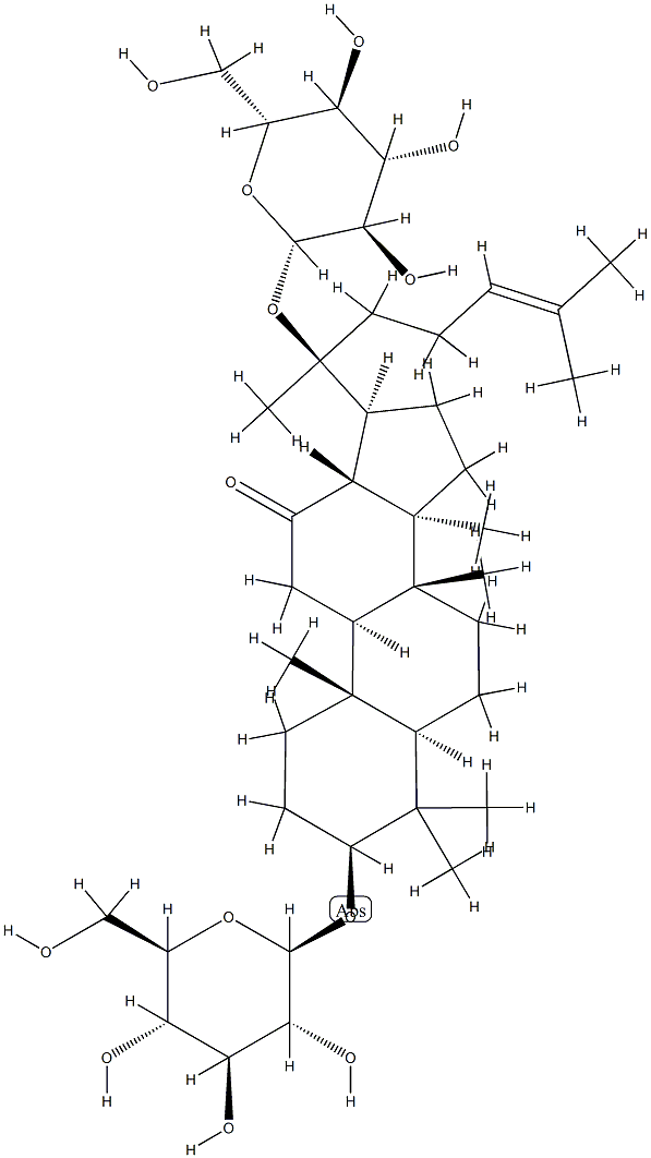 (20S)-3β,20-Bis(β-D-glucopyranosyloxy)dammara-24-ene-12-one Struktur