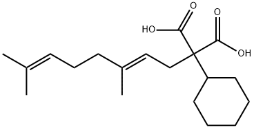 2-Cyclohexyl-2-geranylmalonic acid 化学構造式