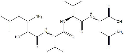 N-(3-Amino-2-hydroxy-5-methyl-1-oxohexyl)-L-Val-L-Val-L-Asn-OH Struktur