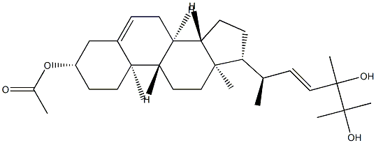 (3β,22E,24ξ)-Ergosta-5,22-diene-3,24,25-triol 3-Acetate,69425-75-8,结构式
