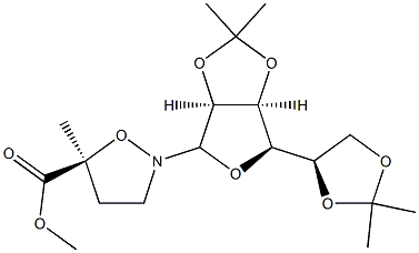 (5S)-5-Methyl-2-(2-O,3-O:5-O,6-O-diisopropylidene-α-D-mannofuranosyl)-5-isoxazolidinecarboxylic acid methyl ester Structure