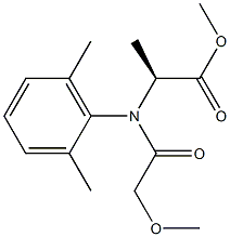 N-(2-メトキシアセチル)-N-(2,6-ジメチルフェニル)-L-アラニンメチル 化学構造式