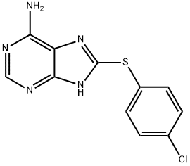 8-[(4-クロロフェニル)チオ]-9H-プリン-6-アミン 化学構造式