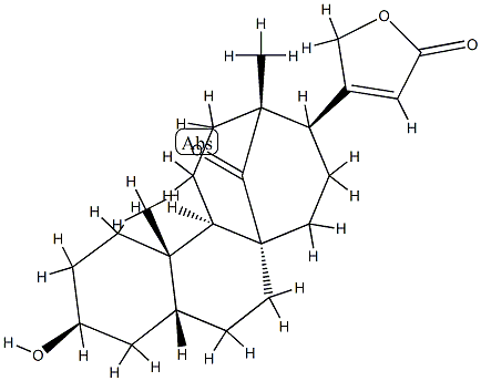 3β-ヒドロキシ-14-オキソ-8,15-シクロ-14,15-セコ-5β-カルダ-20(22)-エノリド 化学構造式