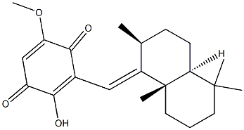 2-ヒドロキシ-5-メトキシ-3-[[(1E,2S,4aα)-デカヒドロ-2β,5,5,8aβ-テトラメチルナフタレン-1-イリデン]メチル]-2,5-シクロヘキサジエン-1,4-ジオン 化学構造式