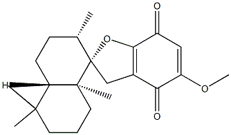 (2S)-3',4',4'aα,5',6',7',8',8'a-オクタヒドロ-5-メトキシ-2'β,5',5',8'aβ-テトラメチルスピロ[ベンゾフラン-2(3H),1'(2'H)-ナフタレン]-4,7-ジオン 化学構造式