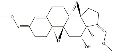 12β-Hydroxyandrost-4-ene-3,17-dione bis(O-methyl oxime) Structure