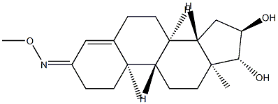 16α,17β-ジヒドロキシアンドロスタ-4-エン-3-オンO-メチルオキシム 化学構造式