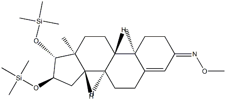 16α,17β-Bis(trimethylsiloxy)androst-4-en-3-one O-methyl oxime Structure