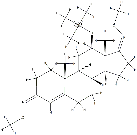 12β-(Trimethylsiloxy)androst-4-ene-3,17-dione bis(O-methyl oxime) Structure